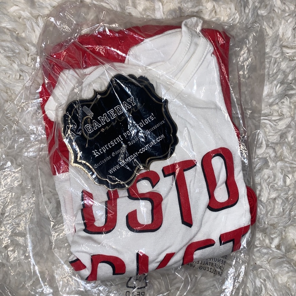 New Houston Rockets Red & white Colorblock Long Sleeve T-Shirt medium
